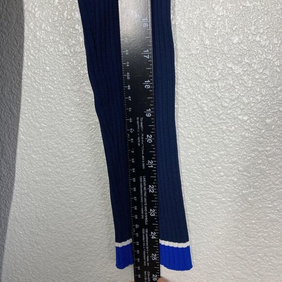 La Ligne New York Dress S Navy Blue Colorblock Ribbed Knit Bodycon Long Sleeve - Picture 7 of 16